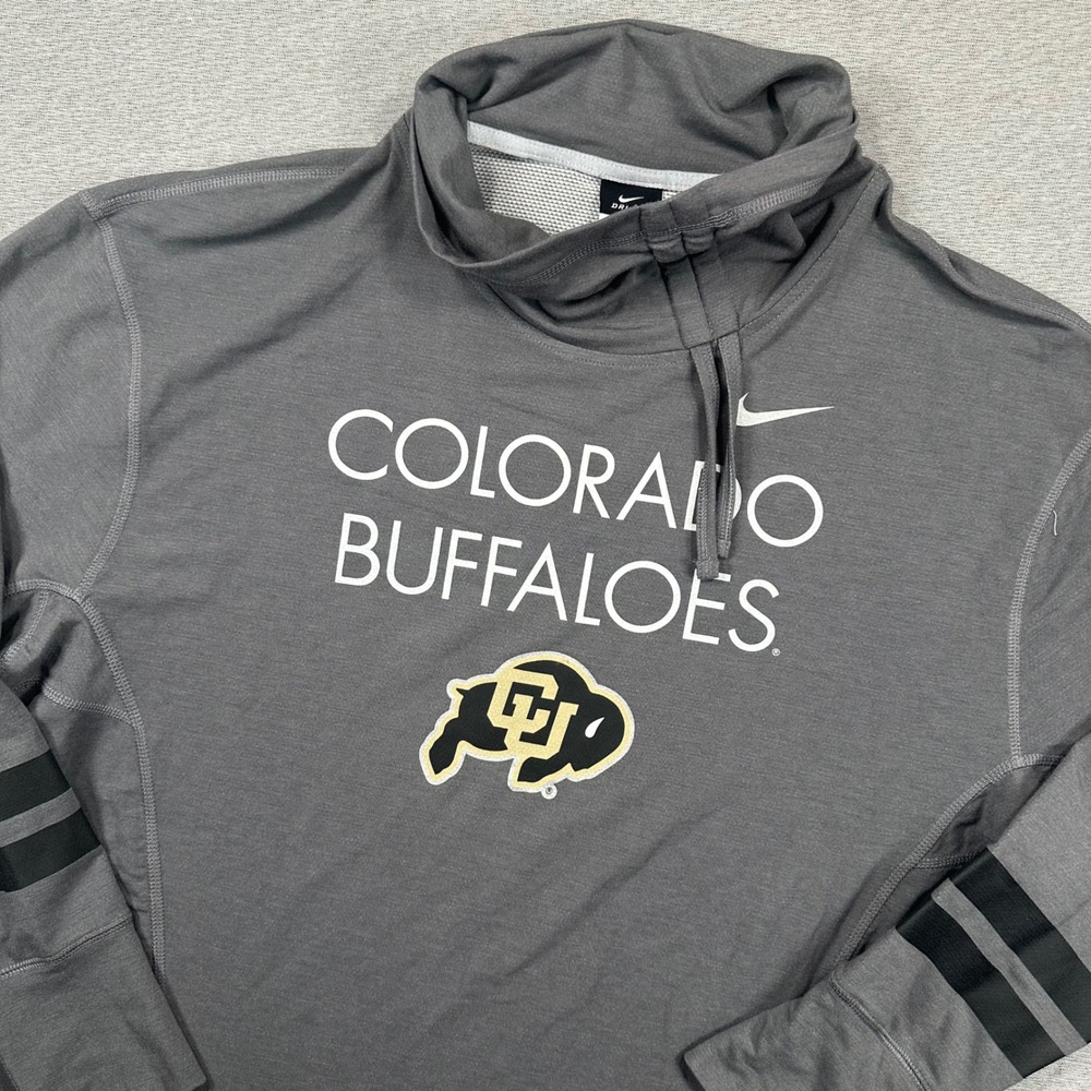 Colorado Buffaloes Nike‎ Pullover Womans XL Grey Cowl Neck Long Sleeve Dri-FIT